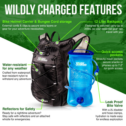 Wildly Charged Hydration Backpack 12-liter – WildlyCharged Wildly Charged Hydration Backpack 12-liter – WildlyCharged