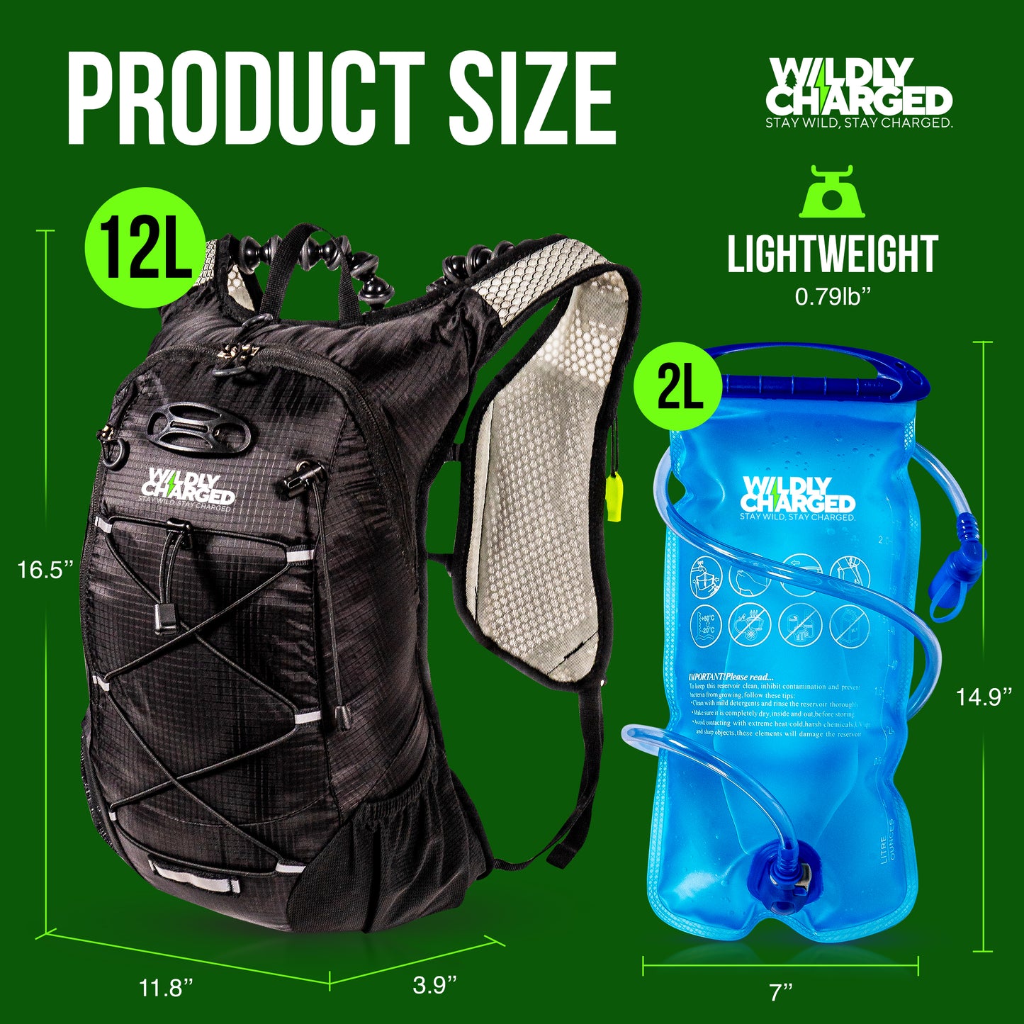 Wildly Charged Hydration Backpack 12-liter